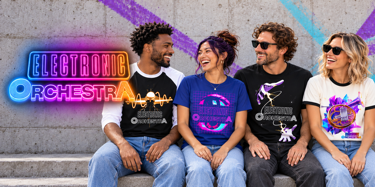 Shop Electronic Orchestra merch and wear the energy.