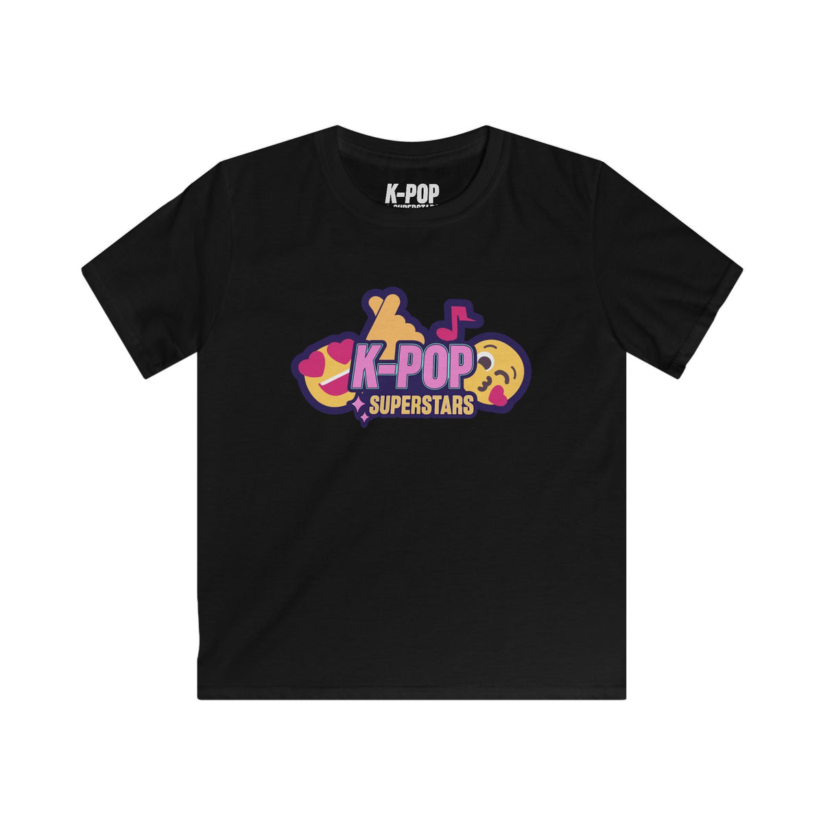 Kids K-Pop Superstars T-Shirt — Cute K-Pop Emoji Graphic Tee for Children