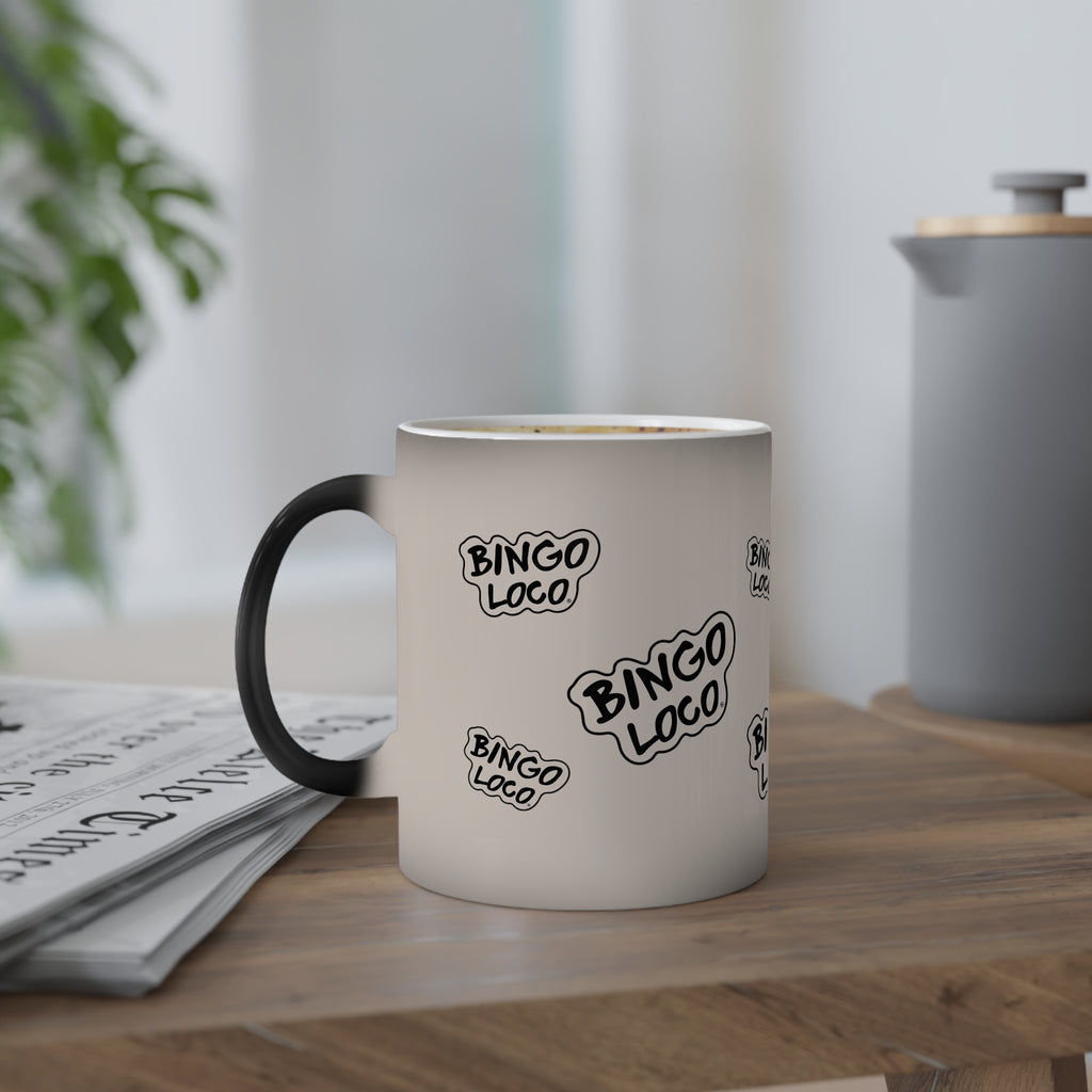 Color-Changing Mug — 'Bingo Loco' Patterned 11oz Heat-Sensitive Coffee Mug