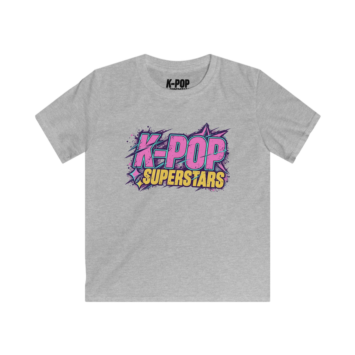 Kids Tee — "K-POP Superstars" Colorful Retro Graphic