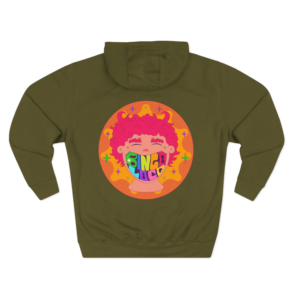 Colorful 70s Rainbow Circle Fleece Hoodie