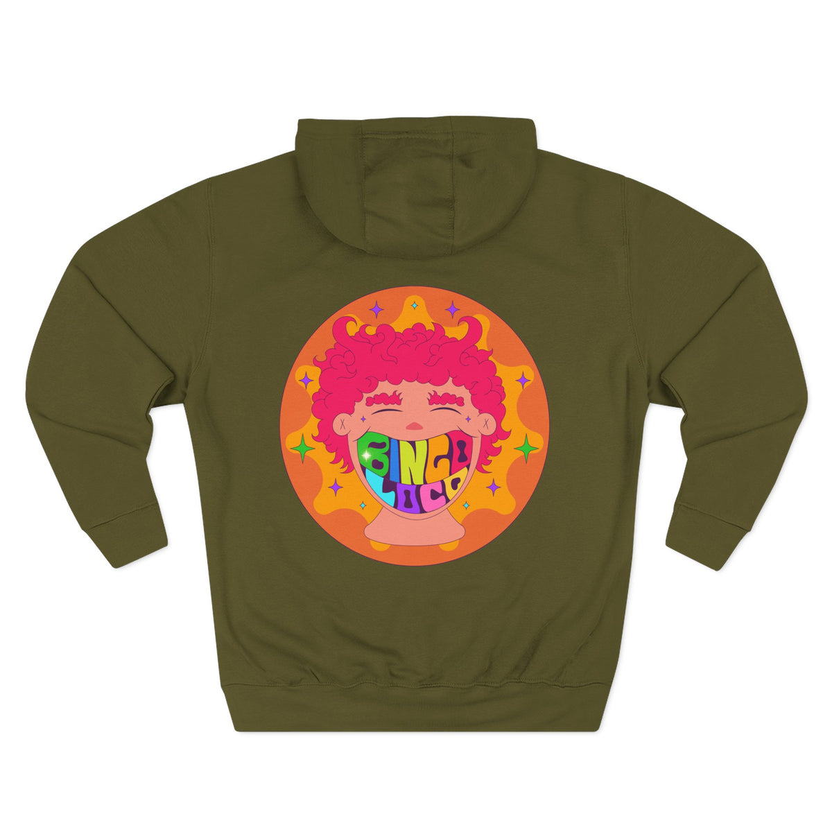 Colorful 70s Rainbow Circle Fleece Hoodie