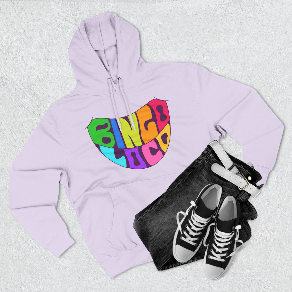Colorful 70s Rainbow Circle Fleece Hoodie
