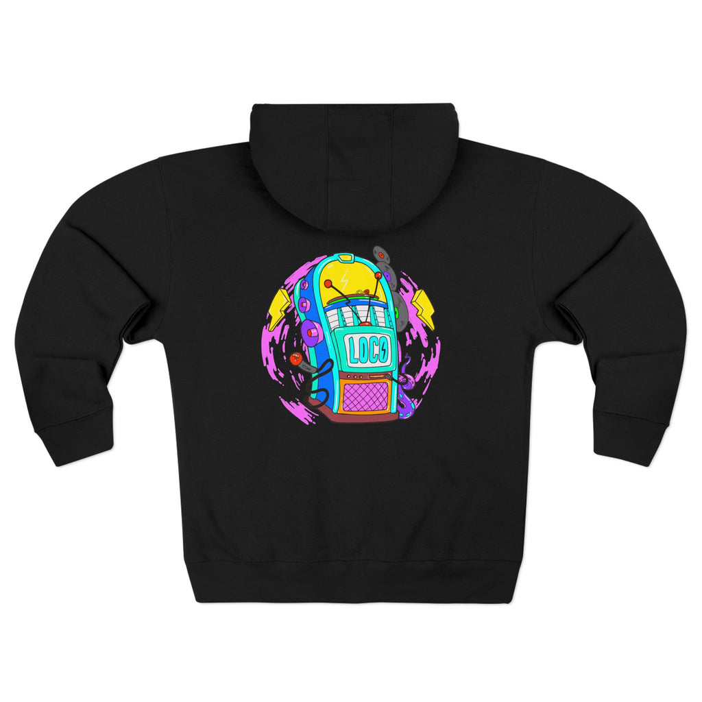 Retro Jukebox Zip Hoodie — Colorful Music Graphic Hoodie