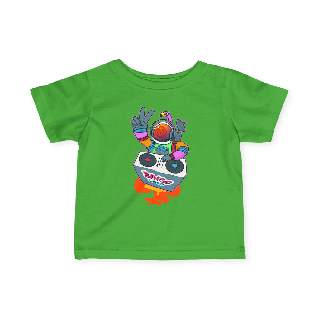 Infant Tee — Colorful DJ Astronaut Baby T‑Shirt (Bingo Loco)
