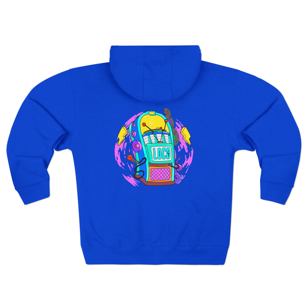 Retro Jukebox Zip Hoodie — Colorful Music Graphic Hoodie