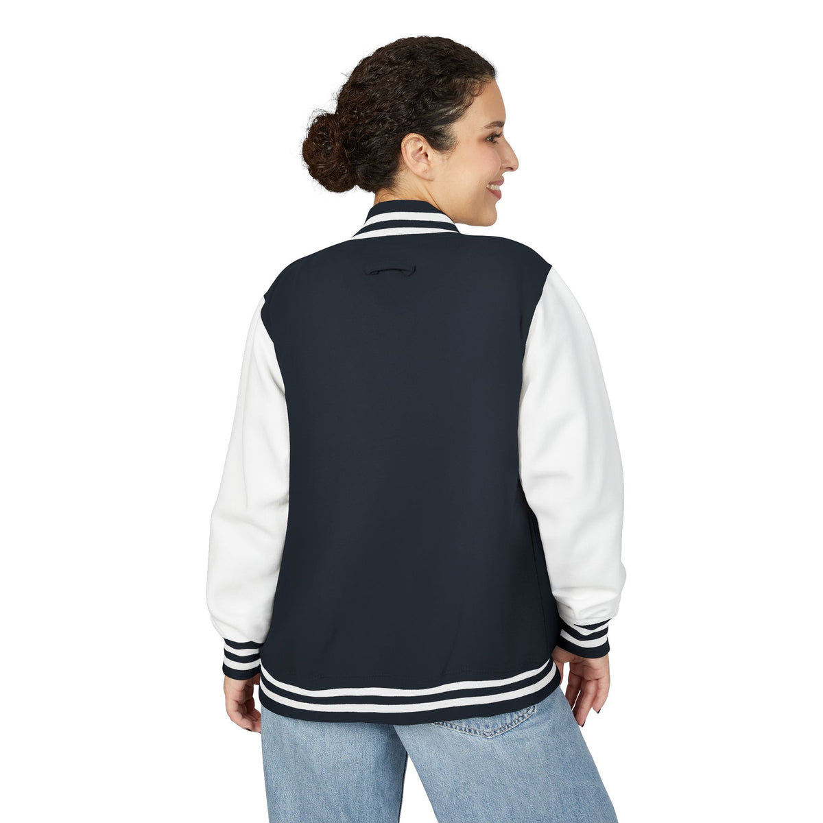 Pink Varsity Letterman Jacket with 'Bingo Logo' Chest Patch