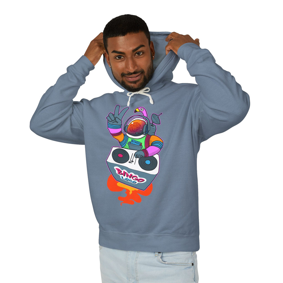 Astronaut DJ Hoodie — Colorful Space DJ Graphic Pullover