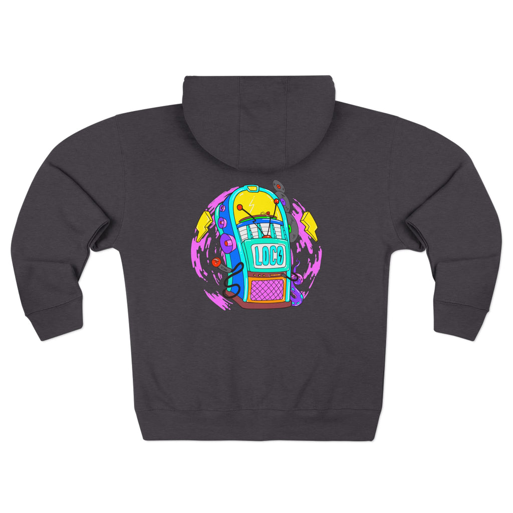 Retro Jukebox Zip Hoodie — Colorful Music Graphic Hoodie