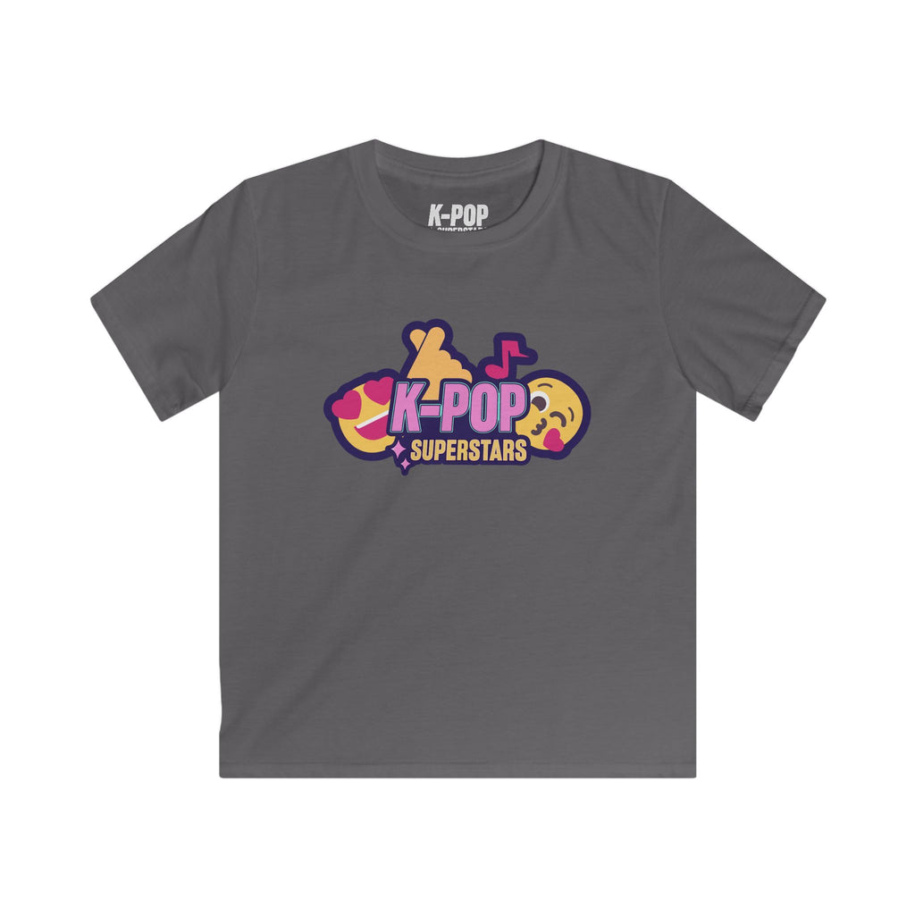 Kids K-Pop Superstars T-Shirt — Cute K-Pop Emoji Graphic Tee for Children