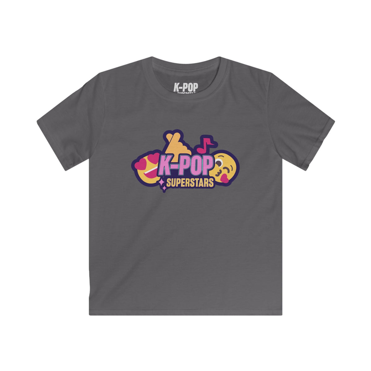 Kids K-Pop Superstars T-Shirt — Cute K-Pop Emoji Graphic Tee for Children