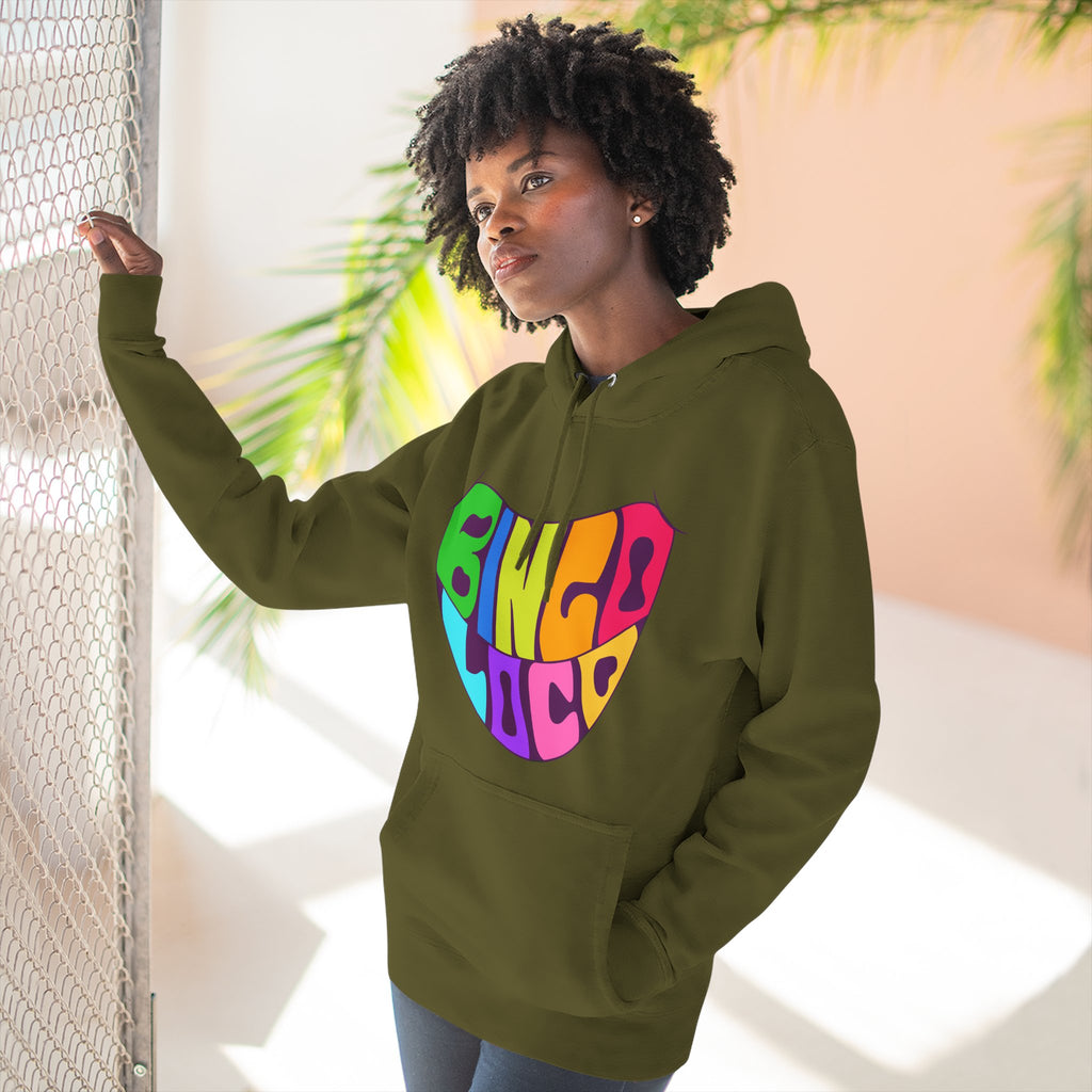 Colorful 70s Rainbow Circle Fleece Hoodie