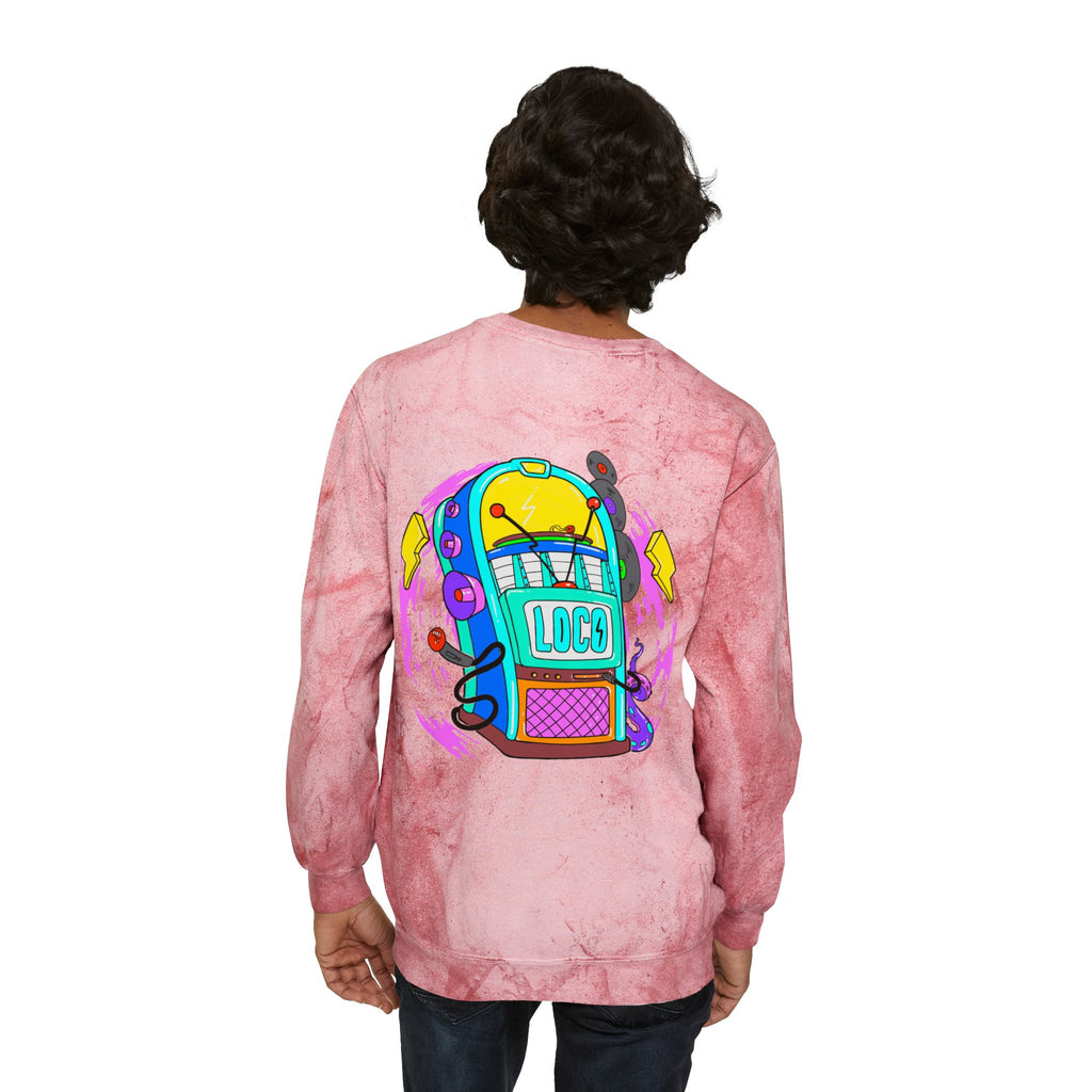 Color Blast Crewneck Sweatshirt — Juke Box Tie-Dye Design