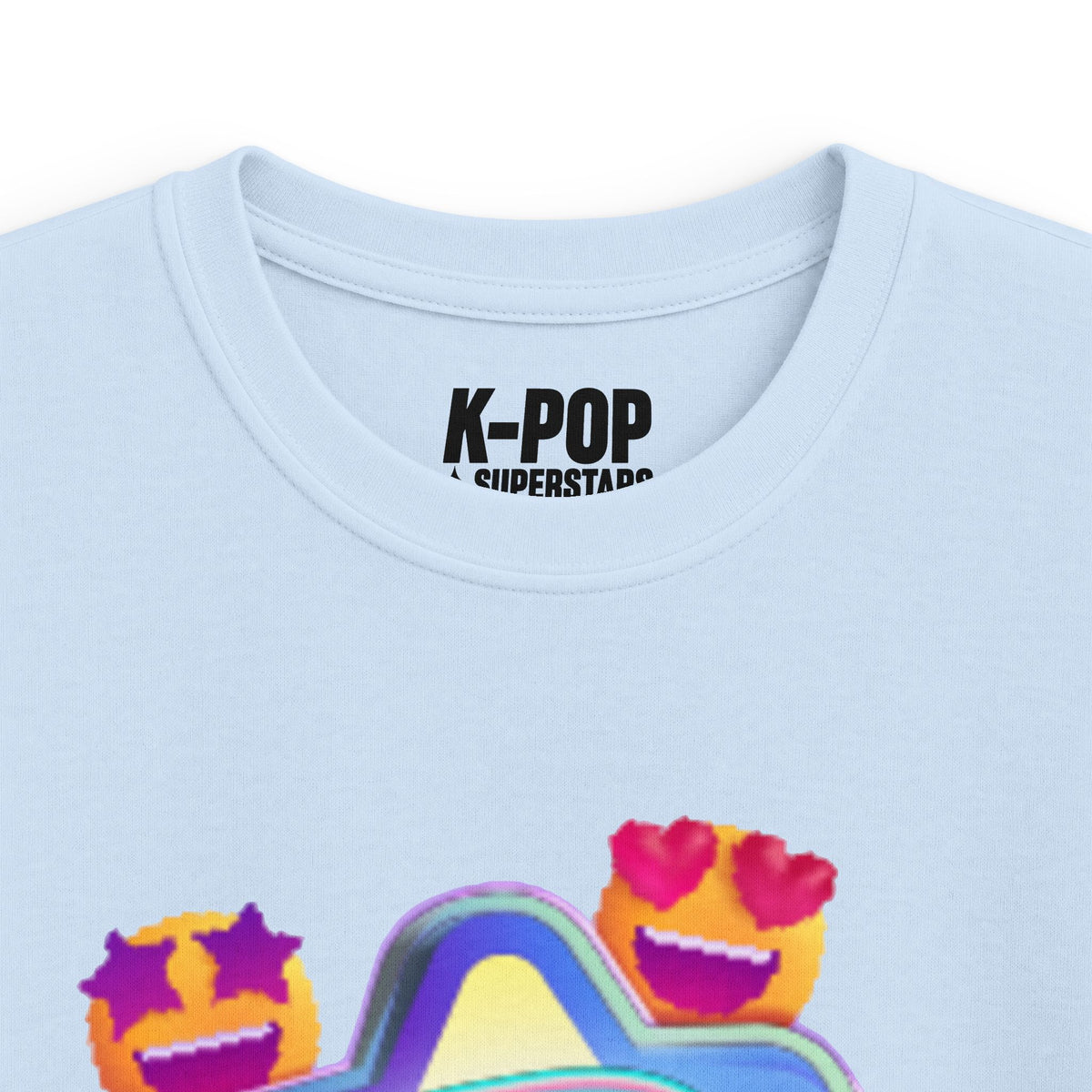 Kids K-Pop Superstar Tee — Cute Star & Emoji Graphic
