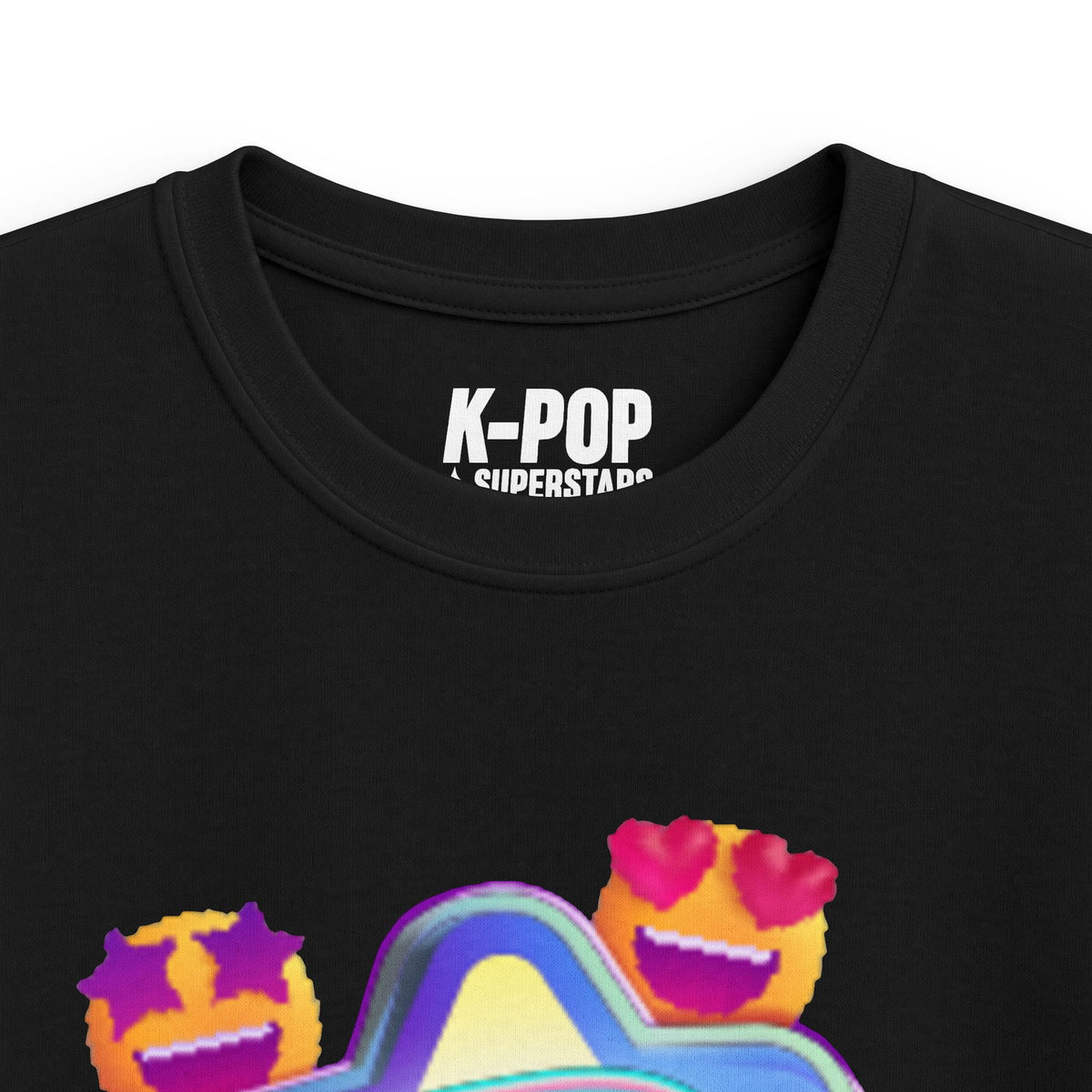 Kids K-Pop Superstar Tee — Cute Star & Emoji Graphic