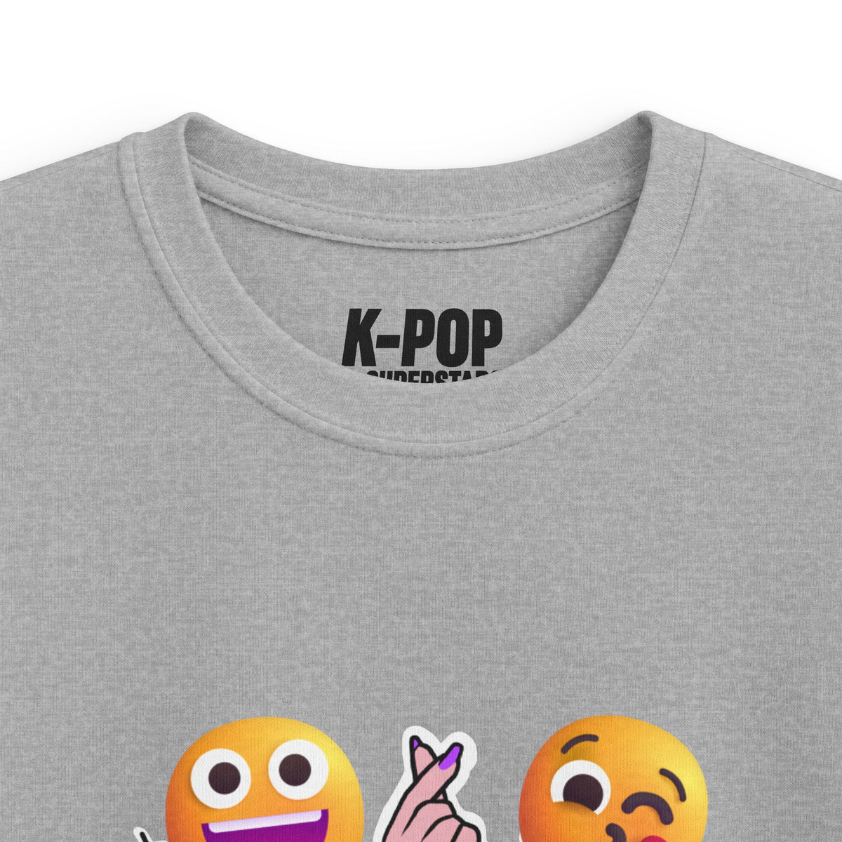 K-Pop Superstars Kids Tee — Cute Emoji & Hangul Graphic T-Shirt