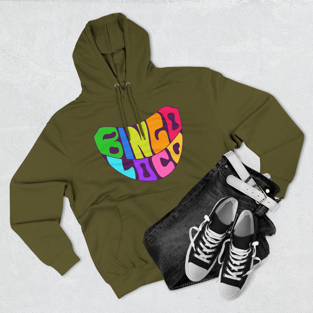 Colorful 70s Rainbow Circle Fleece Hoodie