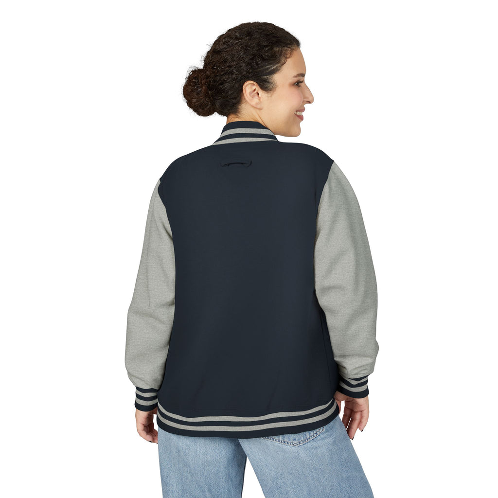 Pink Varsity Letterman Jacket with 'Bingo Logo' Chest Patch