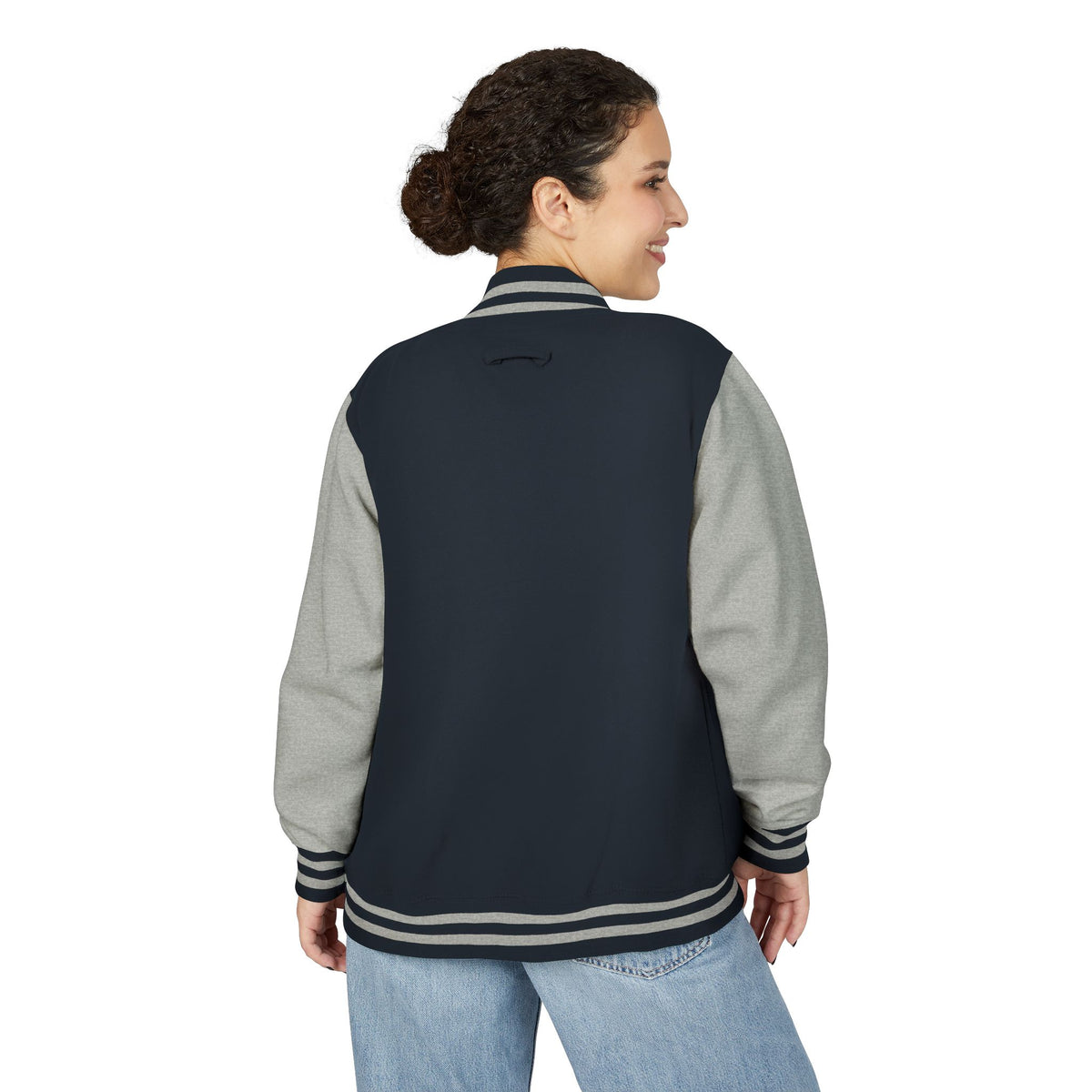 Pink Varsity Letterman Jacket with 'Bingo Logo' Chest Patch