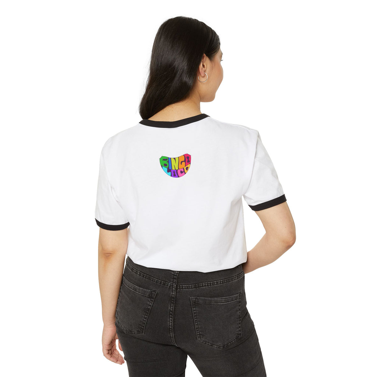 Colorful Retro Ringer T-Shirt – Good Vibes Graphic