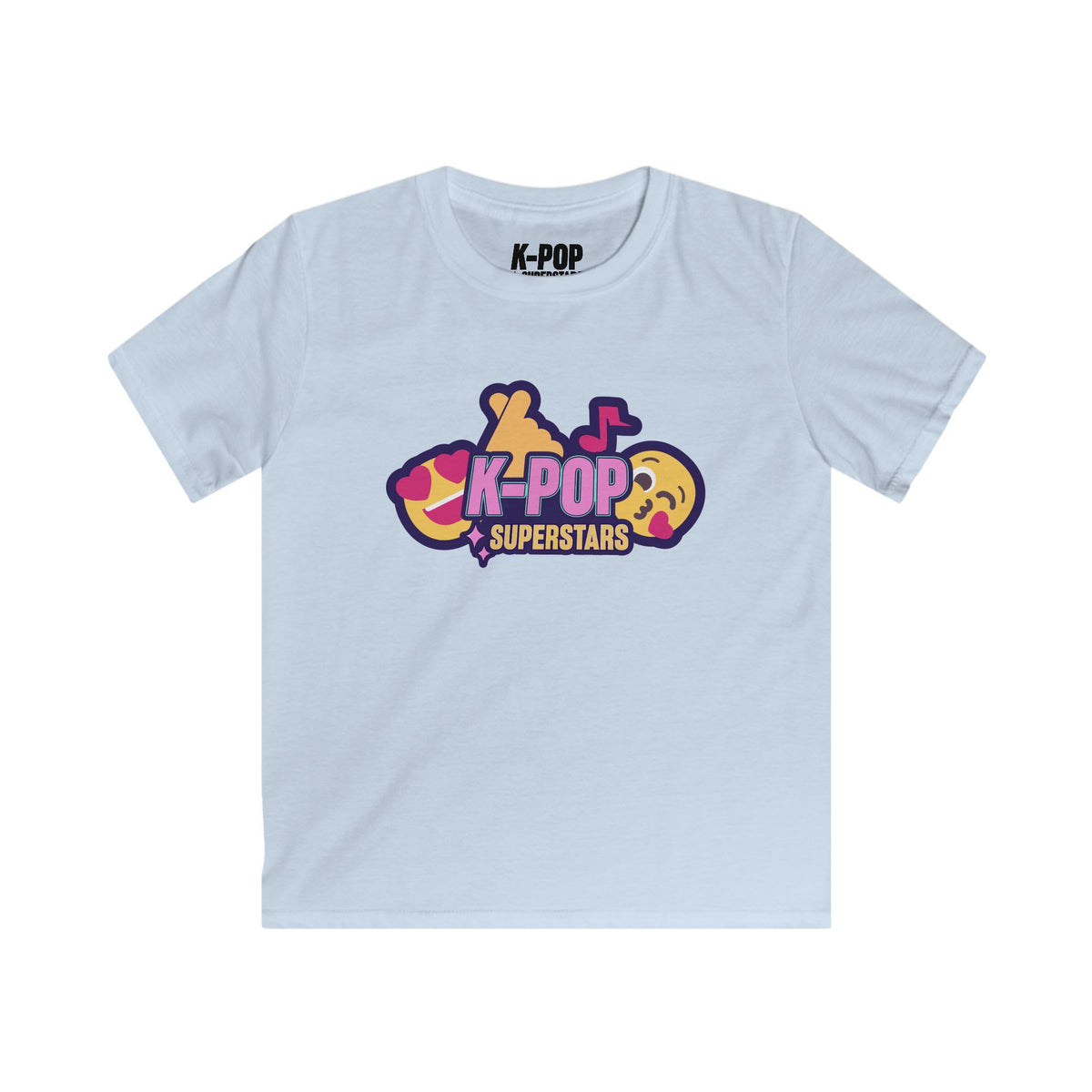 Kids K-Pop Superstars T-Shirt — Cute K-Pop Emoji Graphic Tee for Children
