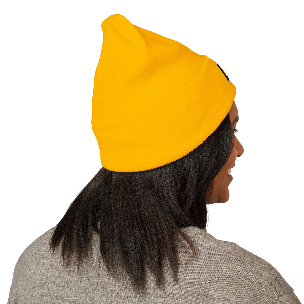 Embroidered 'LOCO' Cuffed Beanie — Classic Knit Winter Hat