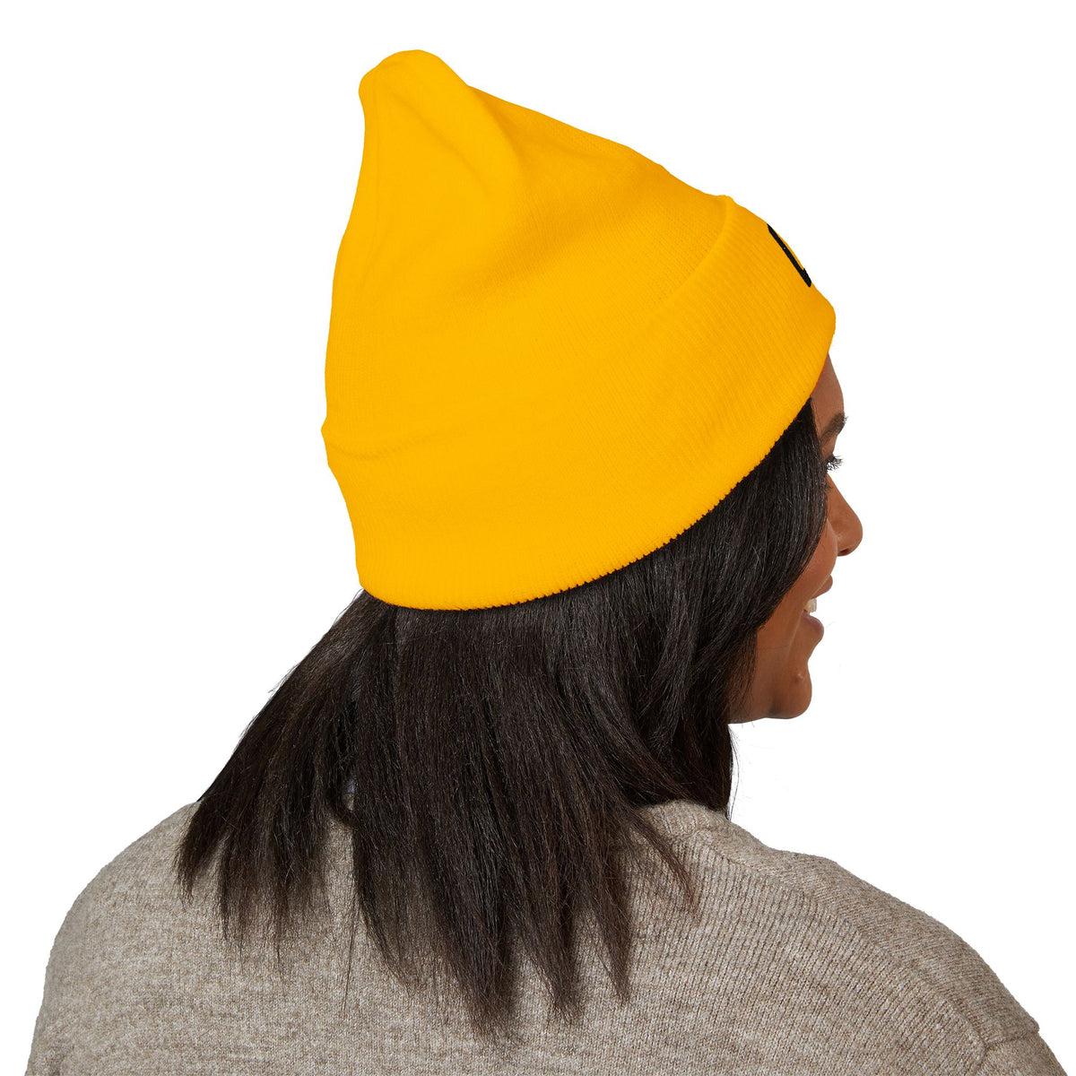 Embroidered 'LOCO' Cuffed Beanie — Classic Knit Winter Hat