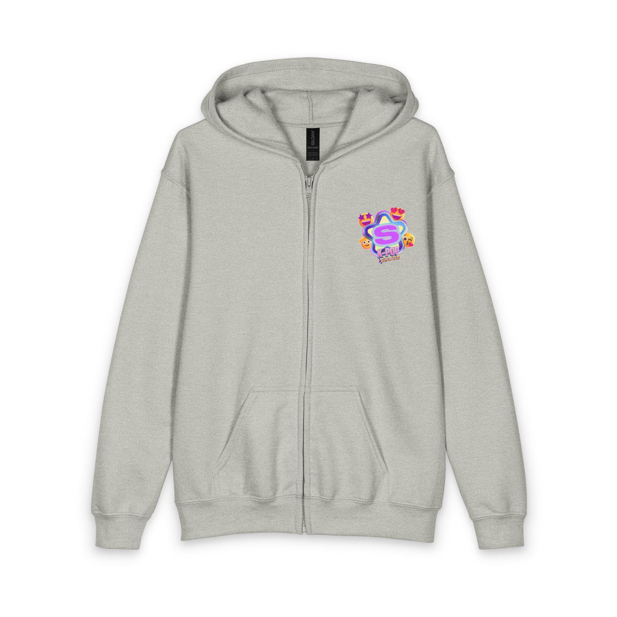 Youth Zip Hoodie with Colorful S Plush Patch