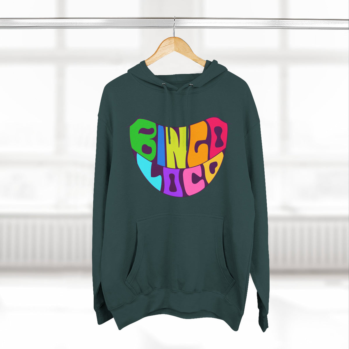 Colorful 70s Rainbow Circle Fleece Hoodie