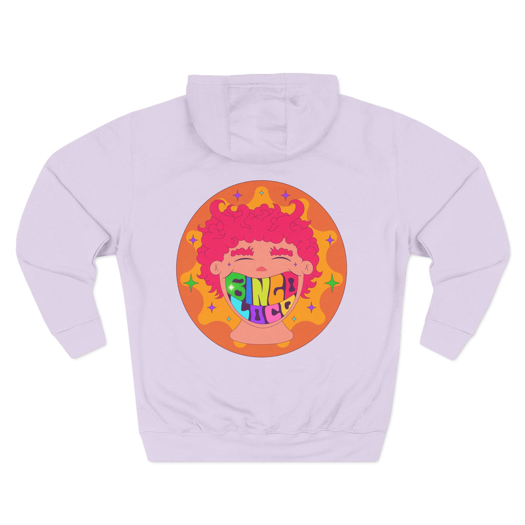 Colorful 70s Rainbow Circle Fleece Hoodie