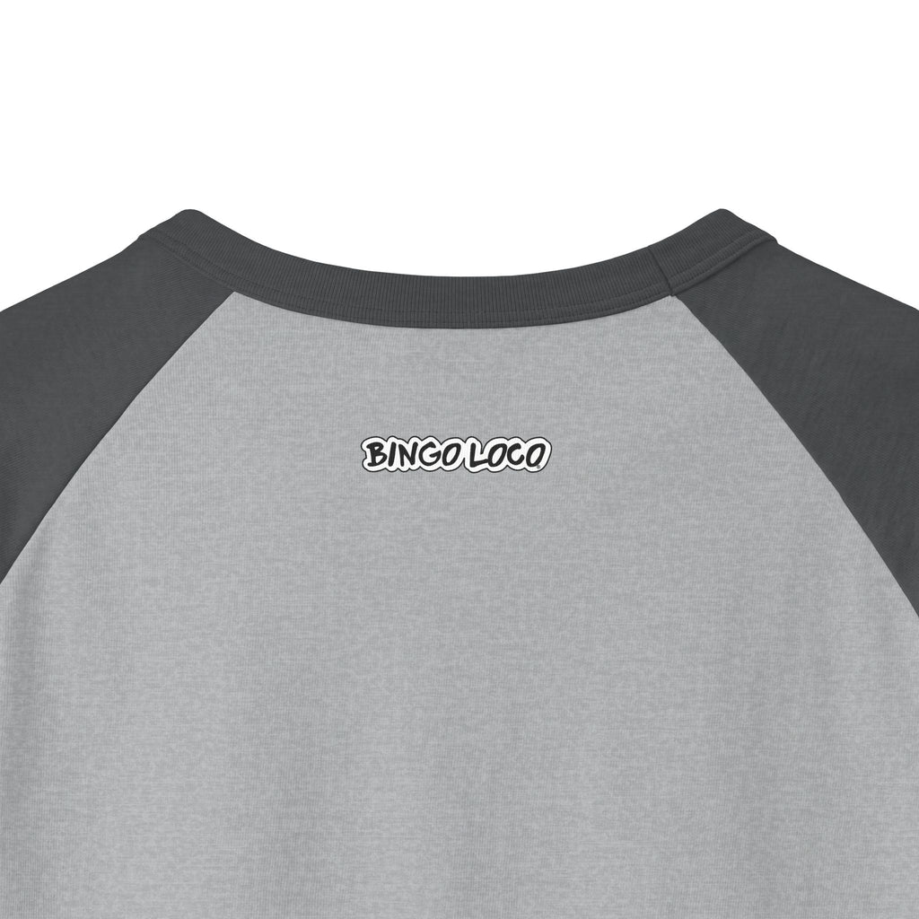 Bingo Loco Raglan Tee — Casual 3/4 Sleeve Baseball Shirt for Bingo Fans
