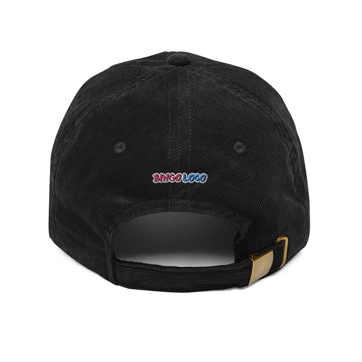 Vintage Corduroy Cap — Embroidered Black on Black Logo