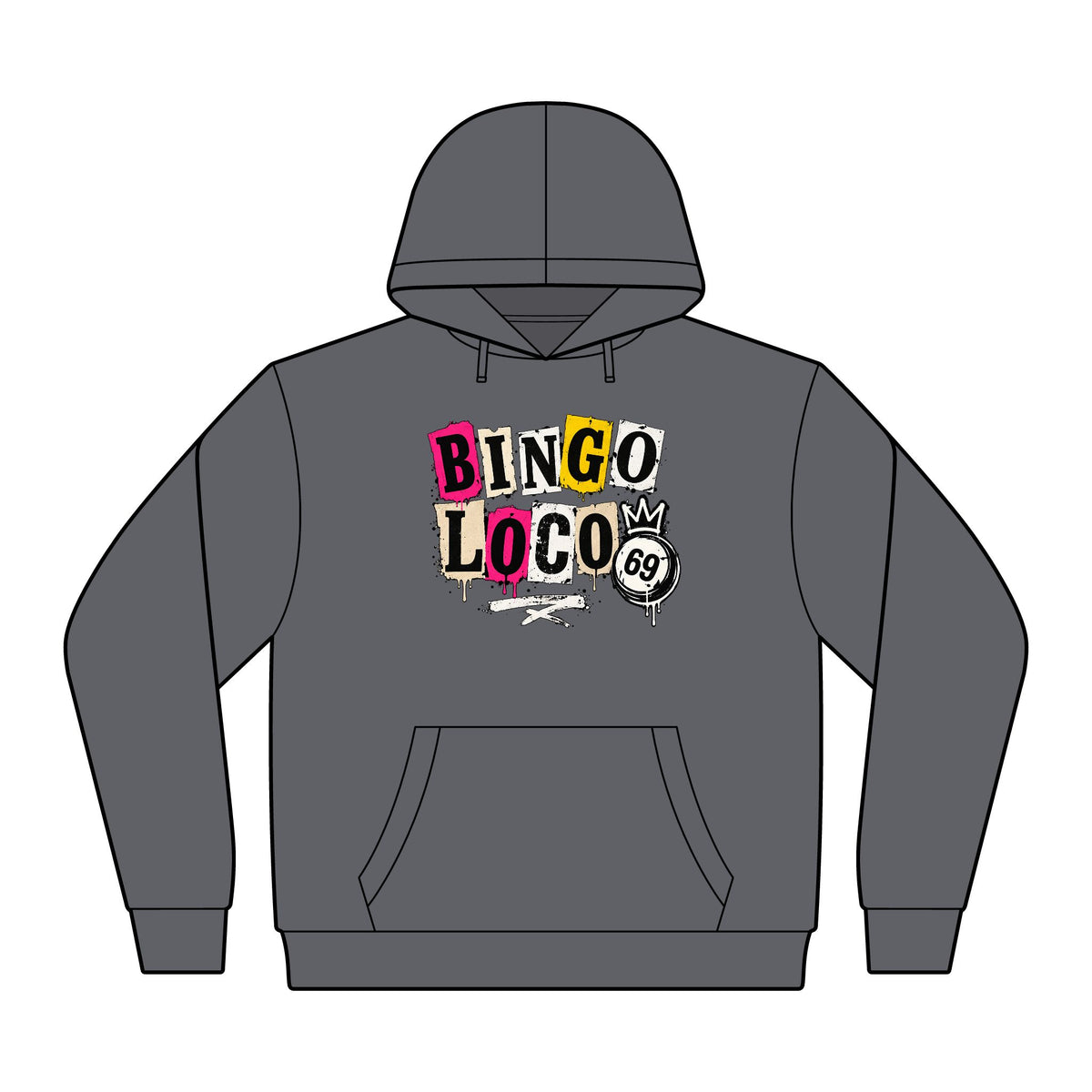 Bingo Loco Hoodie — Funny Bingo Graphic Lightweight Fleece Hoodie