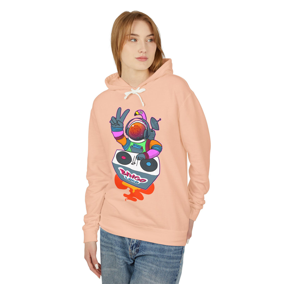 Astronaut DJ Hoodie — Colorful Space DJ Graphic Pullover