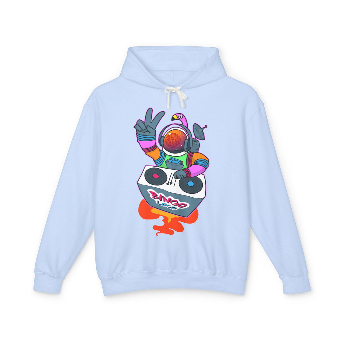 Astronaut DJ Hoodie — Colorful Space DJ Graphic Pullover