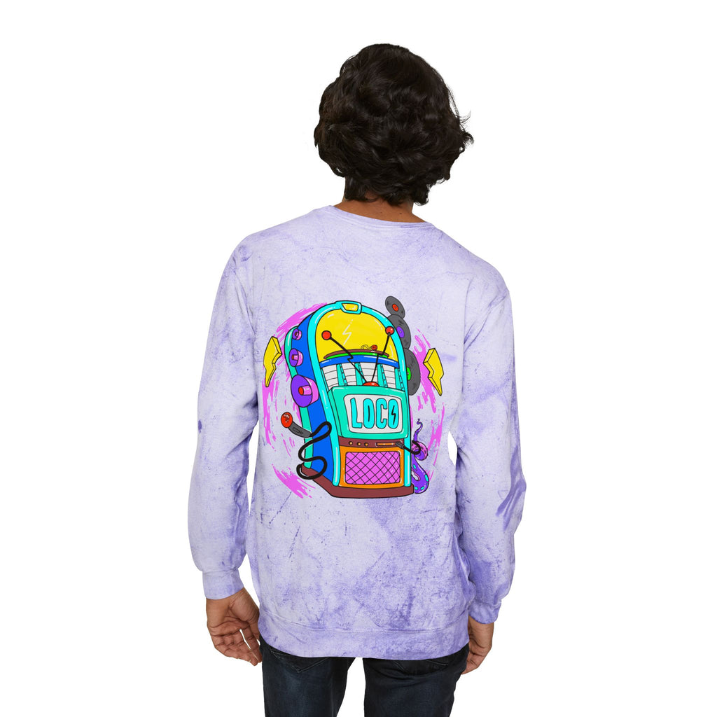Color Blast Crewneck Sweatshirt — Juke Box Tie-Dye Design