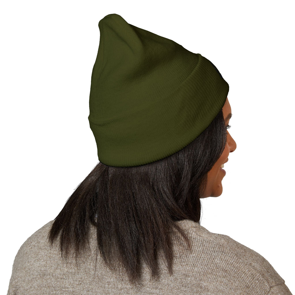 Embroidered 'LOCO' Cuffed Beanie — Classic Knit Winter Hat