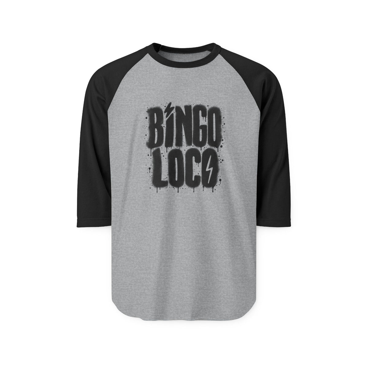 Bingo Loco Raglan Tee — Casual 3/4 Sleeve Baseball Shirt for Bingo Fans