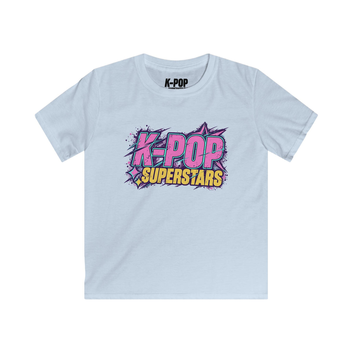 Kids Tee — "K-POP Superstars" Colorful Retro Graphic