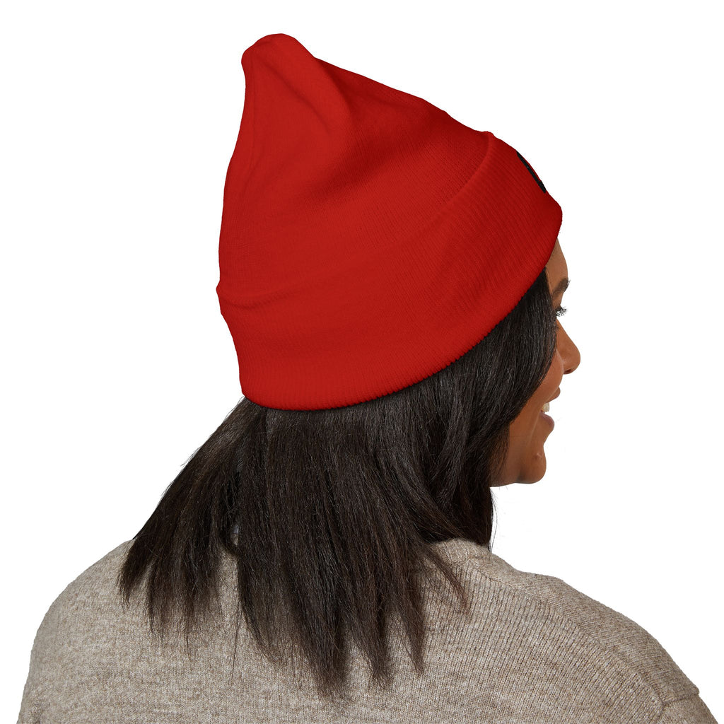 Embroidered 'LOCO' Cuffed Beanie — Classic Knit Winter Hat