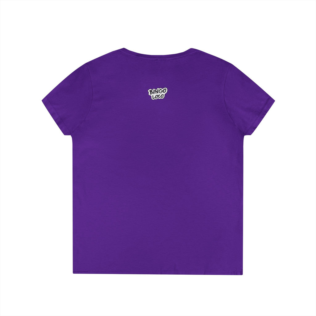 Bingo Loco V-Neck Tee — Retro Lightning Logo Women's T-Shirt