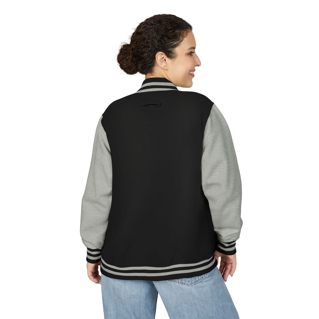 Pink Varsity Letterman Jacket with 'Bingo Logo' Chest Patch