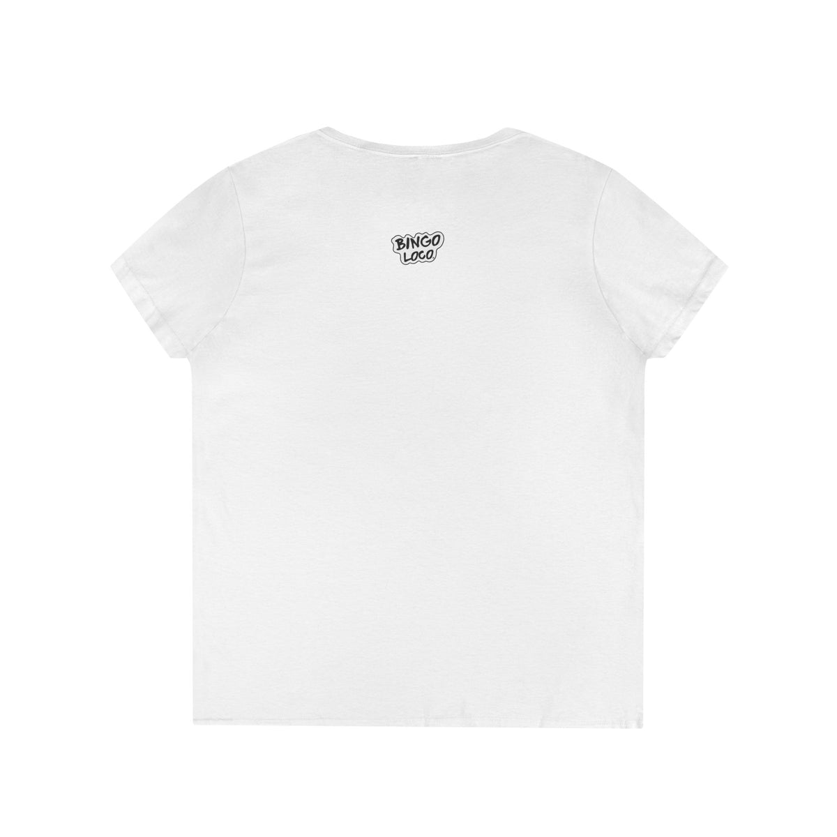 Ladies' V-Neck T-Shirt — Cute Pink Donut Character Graphic Tee