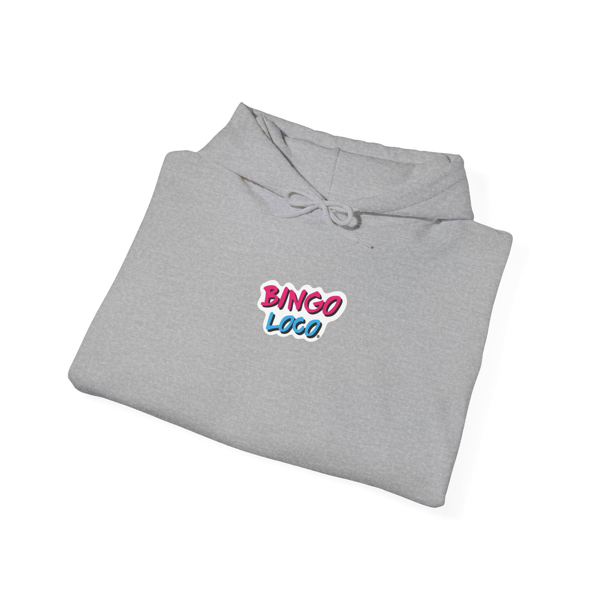 Bingo Logo Hoodie — Retro Pink & Blue Minimal Chest Graphic