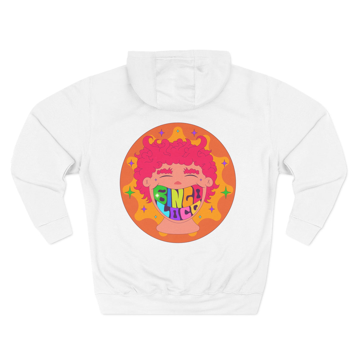 Colorful 70s Rainbow Circle Fleece Hoodie
