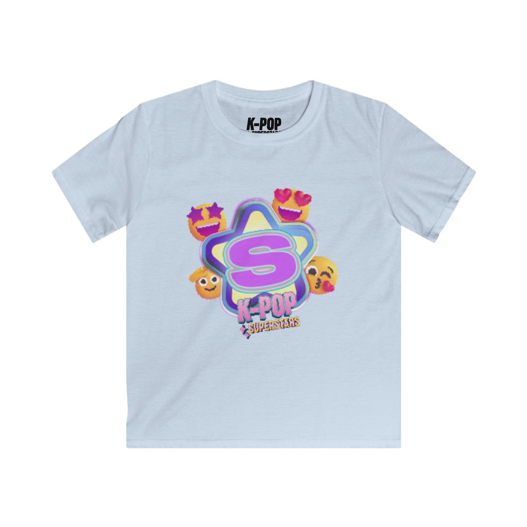 Kids K-Pop Superstar Tee — Cute Star & Emoji Graphic