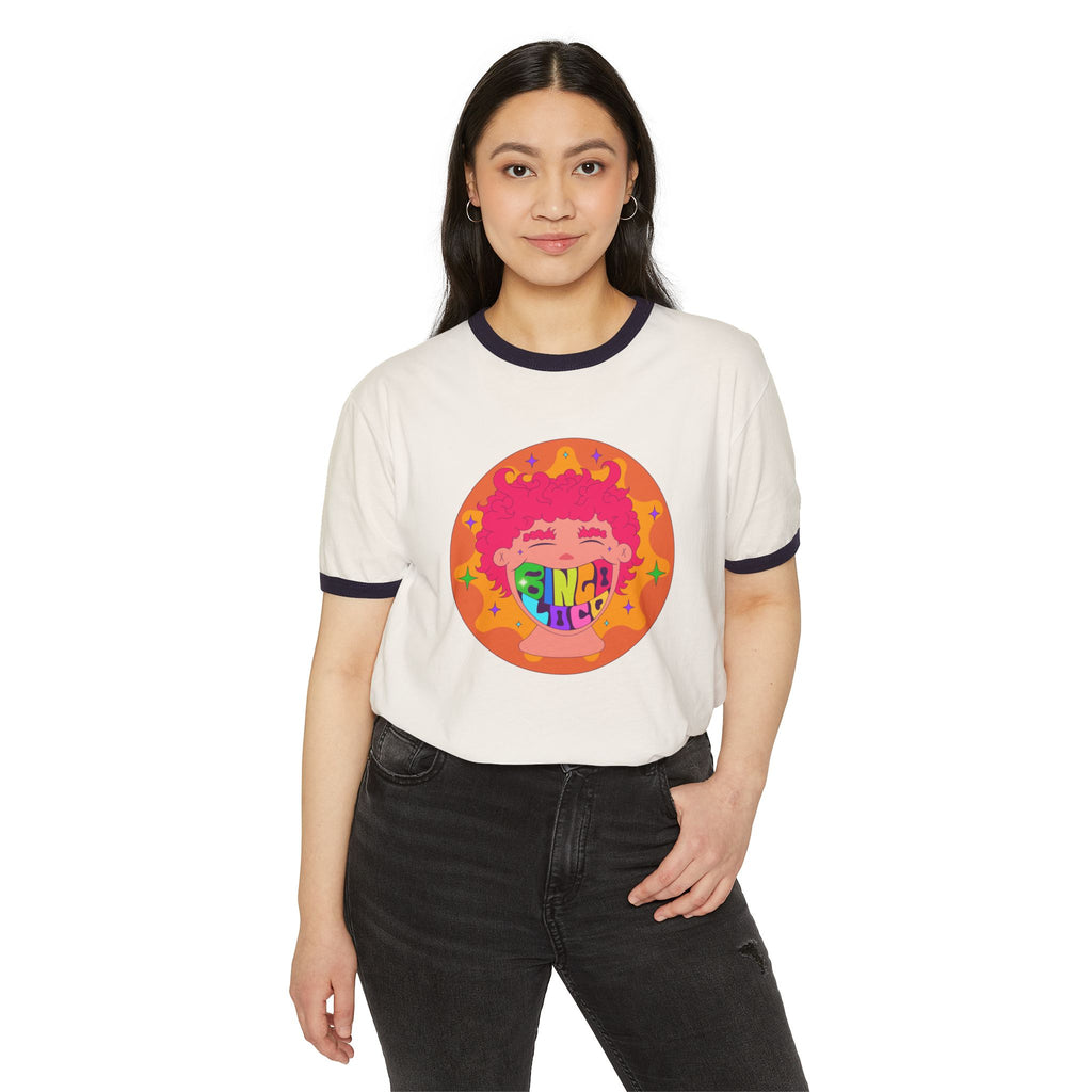 Colorful Retro Ringer T-Shirt – Good Vibes Graphic