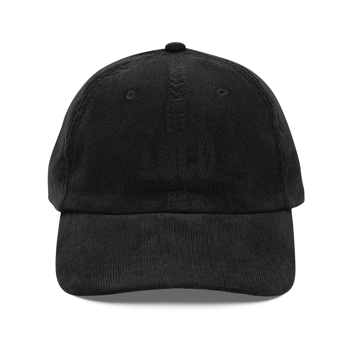 Vintage Corduroy Cap — Embroidered Black on Black Logo
