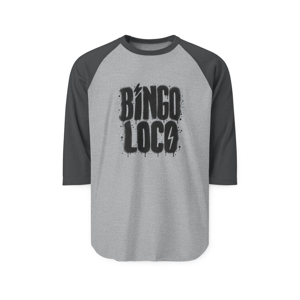 Bingo Loco Raglan Tee — Casual 3/4 Sleeve Baseball Shirt for Bingo Fans