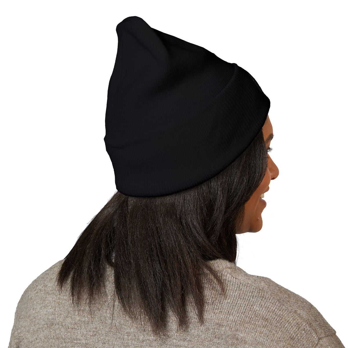 Embroidered 'LOCO' Cuffed Beanie — Classic Knit Winter Hat